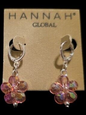 Pink Aurora Flower Drop Earrings